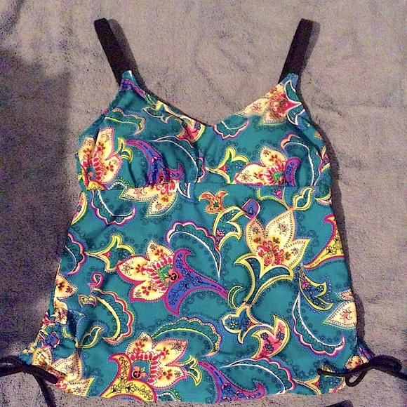Ladies Liz Claiborne N.Y.Floral Tankini - Picture 1 of 8